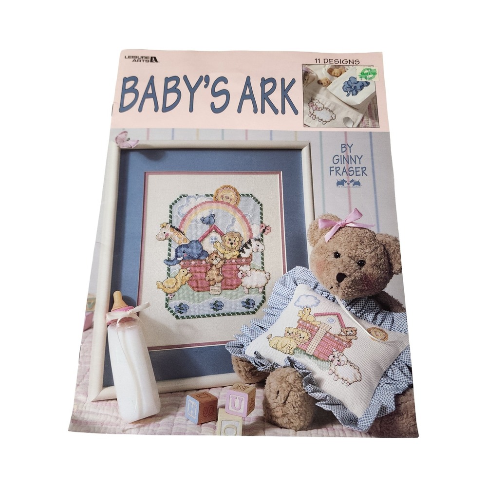 Leisure Arts Babys Ark Cross Stitch Pattern Booklet Ginny Fraser 3112 11 Designs